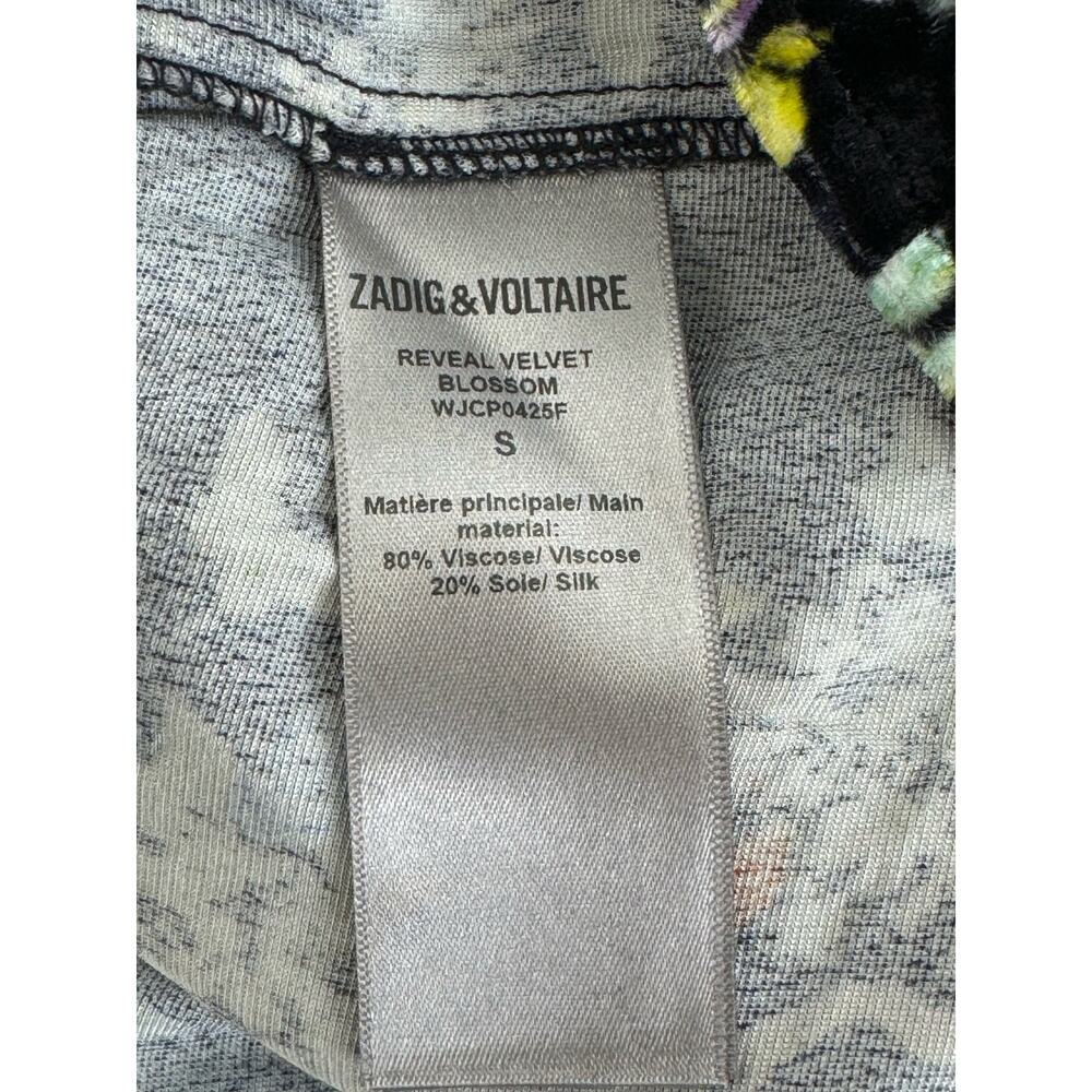 Zadig & Voltaire Women’s Black Reveal Velvet Blossom Mini Dress SZ S - Picture 8 of 8